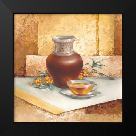 Still-Life WITH TEA Black Modern Wood Framed Art Print by Babichev