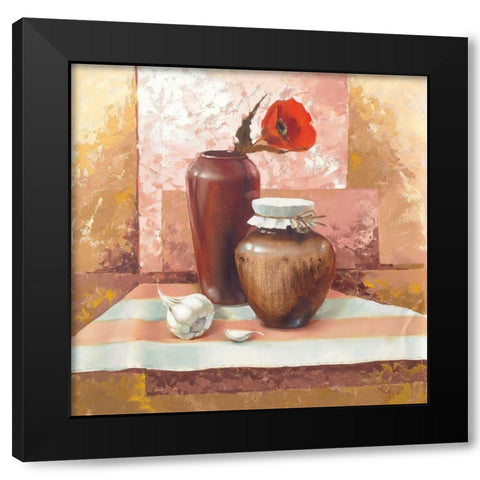 Still-Life WITH RED POPPIES Black Modern Wood Framed Art Print by Babichev