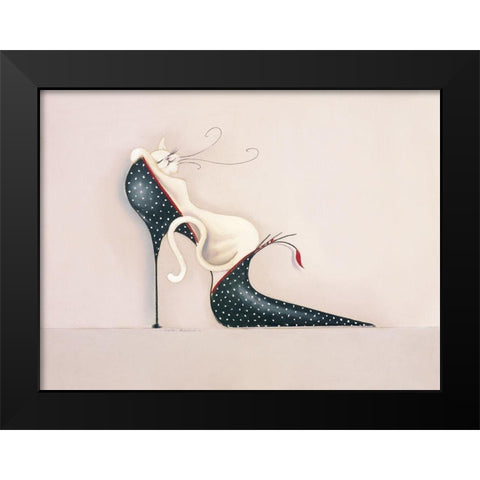 THE PURRFECT FIT I Black Modern Wood Framed Art Print by Robertson, Marilyn