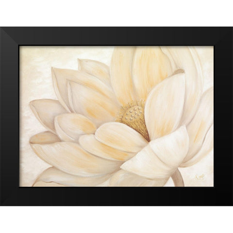 GOLDEN LOTUS Black Modern Wood Framed Art Print by Lake, Kaye