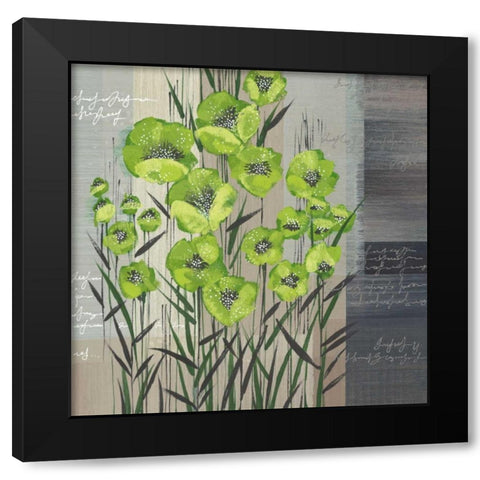 Spring Play I Black Modern Wood Framed Art Print with Double Matting by Christina
