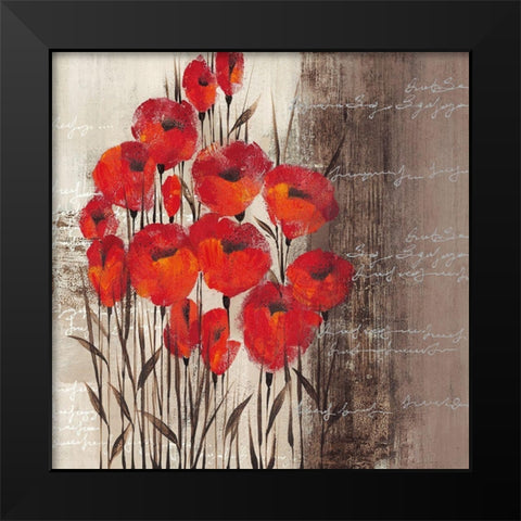 CRIMSON PLAY I Black Modern Wood Framed Art Print by Christina