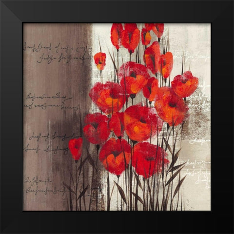Crimson Play II Black Modern Wood Framed Art Print by Christina