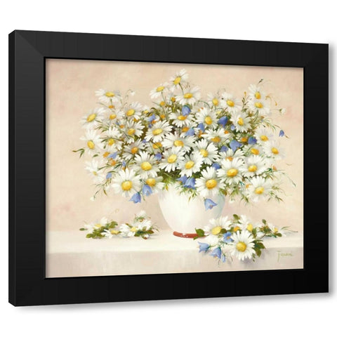 Medley With Daisies Black Modern Wood Framed Art Print by Fasani