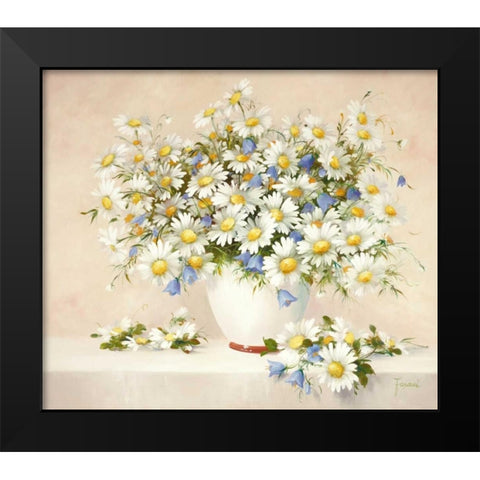 Medley With Daisies Black Modern Wood Framed Art Print by Fasani
