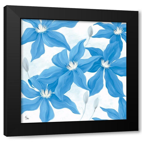 Clematis Cavees Black Modern Wood Framed Art Print with Double Matting by Lake, Kaye