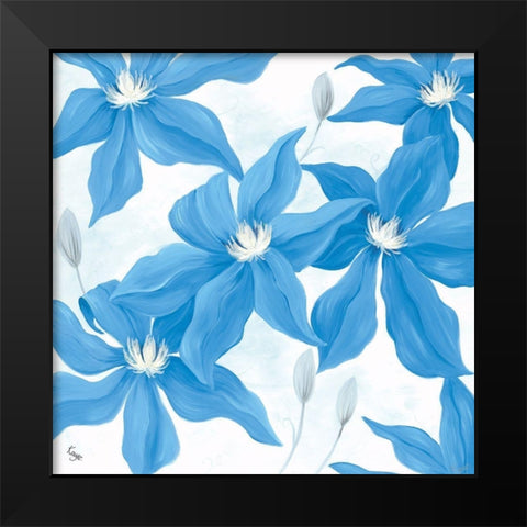 Clematis Cavees Black Modern Wood Framed Art Print by Lake, Kaye
