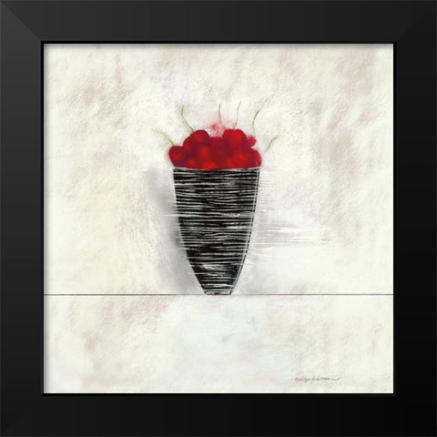CHERRIES I Black Modern Wood Framed Art Print by Robertson, Marilyn