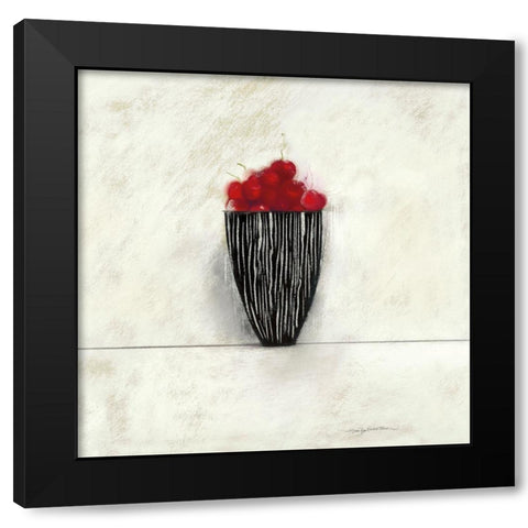 CHERRIES II Black Modern Wood Framed Art Print by Robertson, Marilyn
