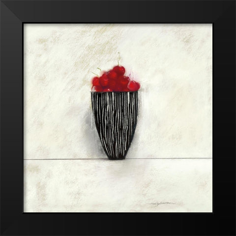 CHERRIES II Black Modern Wood Framed Art Print by Robertson, Marilyn