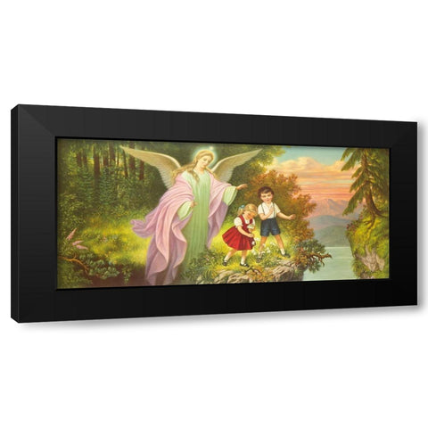 HL. SCHUTZENGEL Black Modern Wood Framed Art Print with Double Matting by Marsani