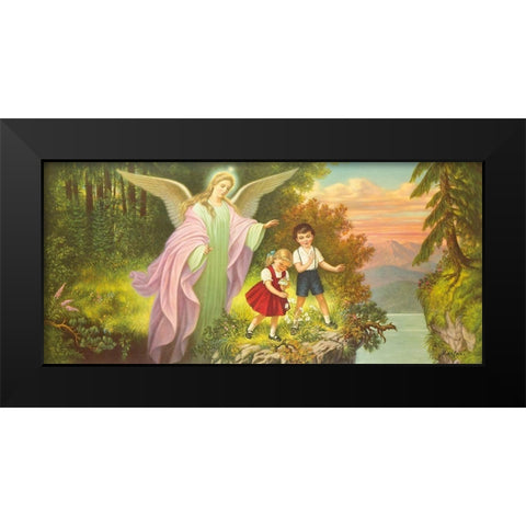 HL. SCHUTZENGEL Black Modern Wood Framed Art Print by Marsani