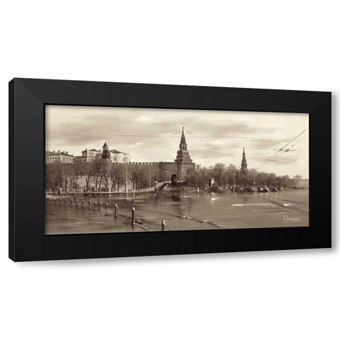 Borowizki, Moscow Black Modern Wood Framed Art Print with Double Matting by Ryazanov