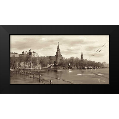 Borowizki, Moscow Black Modern Wood Framed Art Print by Ryazanov