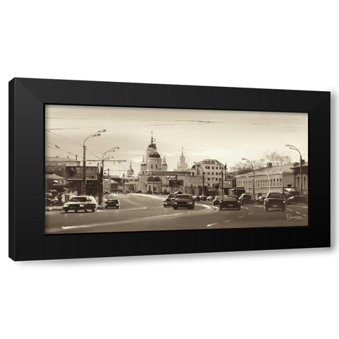 Sergy Radonezhsky Street Black Modern Wood Framed Art Print with Double Matting by Ryazanov
