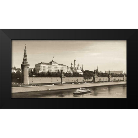 View On Kremlin Black Modern Wood Framed Art Print by Ryazanov