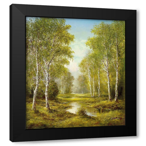 TRANQUILITY Black Modern Wood Framed Art Print by Glassl, Helmut