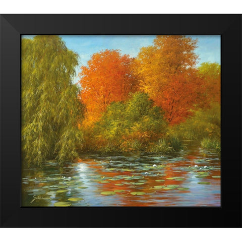 INDIAN SUMMER Black Modern Wood Framed Art Print by Schoelnhammer, Heinz