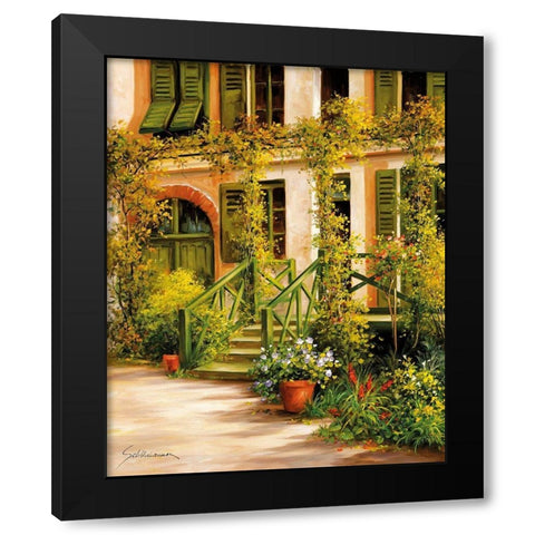 IDYLLIC SCENE II Black Modern Wood Framed Art Print with Double Matting by Schoelnhammer, Heinz