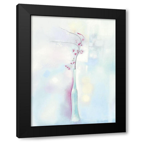 BLUE RHAPSODY Black Modern Wood Framed Art Print with Double Matting by Robertson, Marilyn