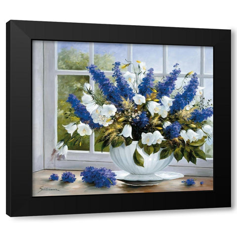 SUMMER GREETINGS III Black Modern Wood Framed Art Print with Double Matting by Schoelnhammer, Heinz