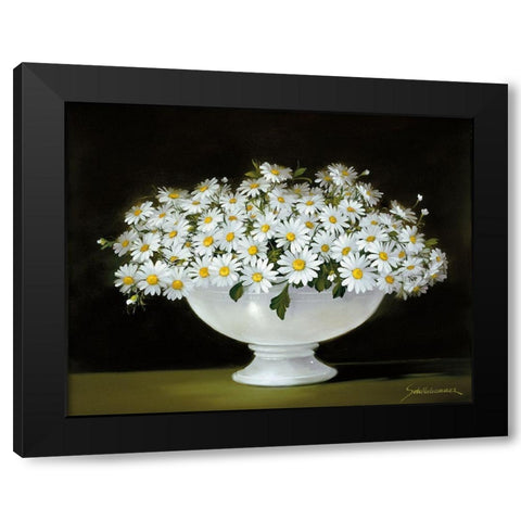 SUMMER GREETINGS IV Black Modern Wood Framed Art Print with Double Matting by Schoelnhammer, Heinz