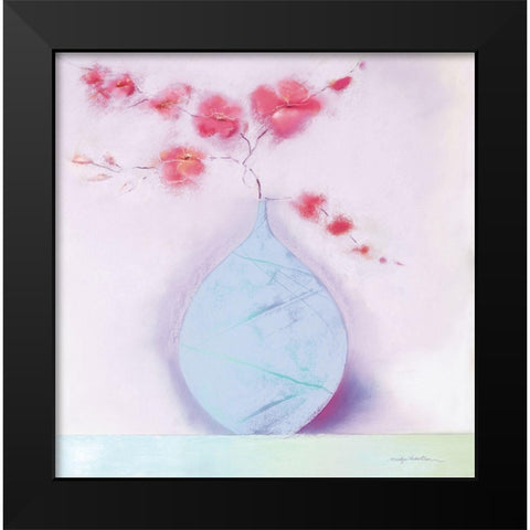 CORAL BLOSSOM II Black Modern Wood Framed Art Print by Robertson, Marilyn