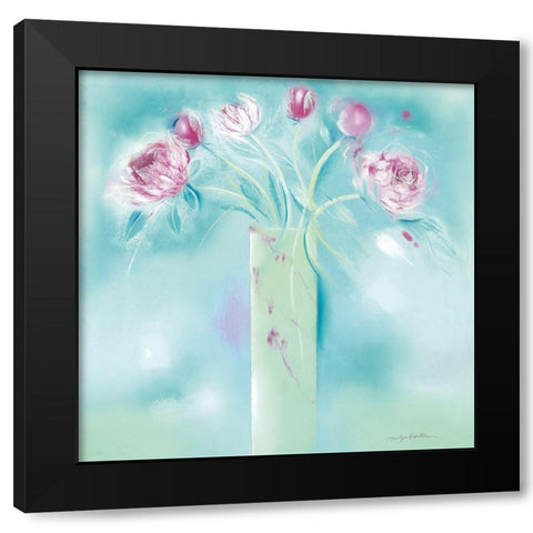 SUMMER BLOOMS Black Modern Wood Framed Art Print by Robertson, Marilyn