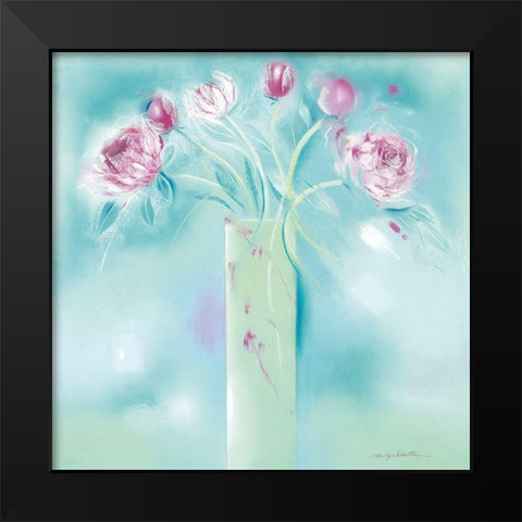 SUMMER BLOOMS Black Modern Wood Framed Art Print by Robertson, Marilyn