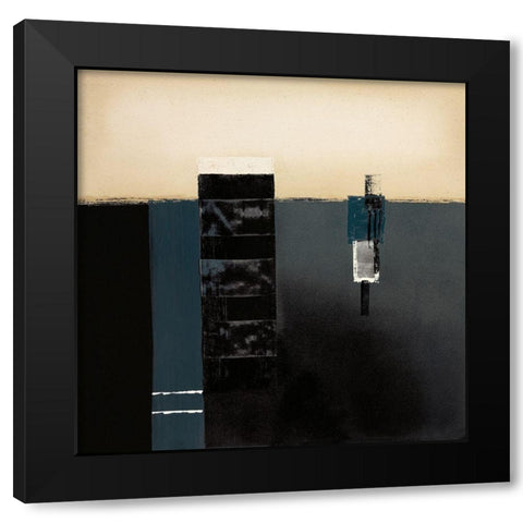 MIDNIGHT BLUES II Black Modern Wood Framed Art Print with Double Matting by Carter, Brad