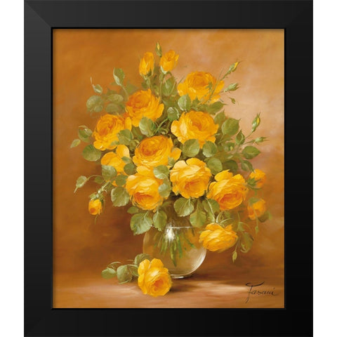 ROSES II Black Modern Wood Framed Art Print by Fasani