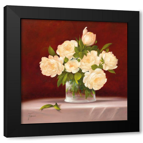 BOUQUET OF ROSES I Black Modern Wood Framed Art Print with Double Matting by Fasani