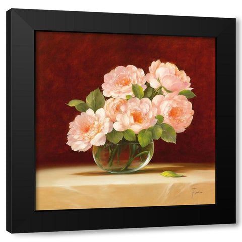 BOUQUET OF ROSES II Black Modern Wood Framed Art Print by Fasani