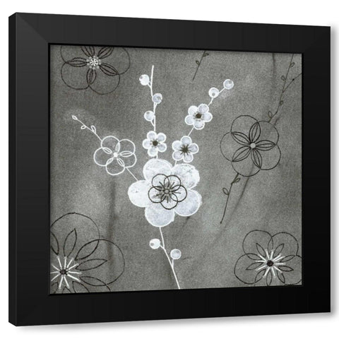 Secret Garden I Black Modern Wood Framed Art Print by Design Show