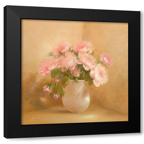 ROMANTIC ROSES II Black Modern Wood Framed Art Print by Fasani