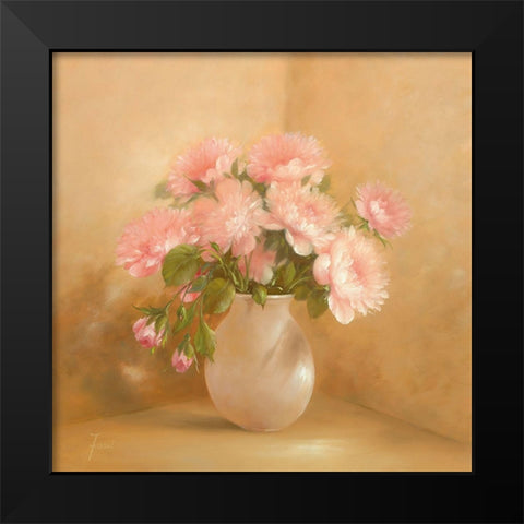 ROMANTIC ROSES II Black Modern Wood Framed Art Print by Fasani