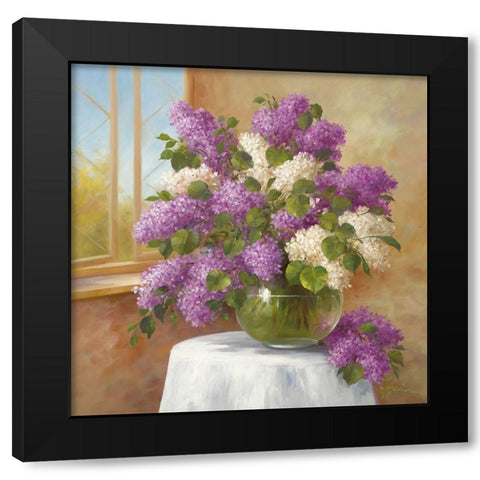 LILAC CHORUS Black Modern Wood Framed Art Print by Fasani