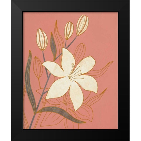 Terra Cotta Lillies I Black Modern Wood Framed Art Print by Design Show