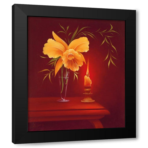 SENTIMENTAL EVENING I Black Modern Wood Framed Art Print with Double Matting by Smith, B.