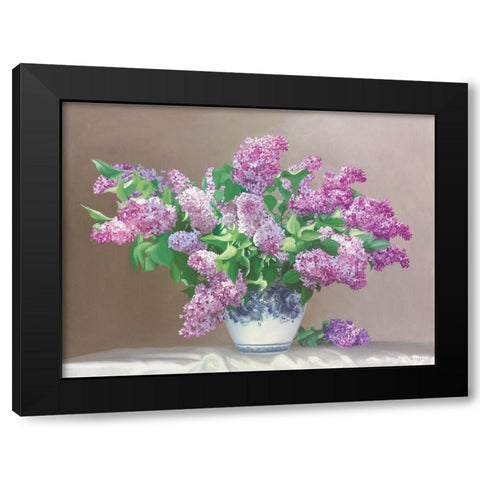 LILAC DREAMS Black Modern Wood Framed Art Print with Double Matting by Buzin, Igor