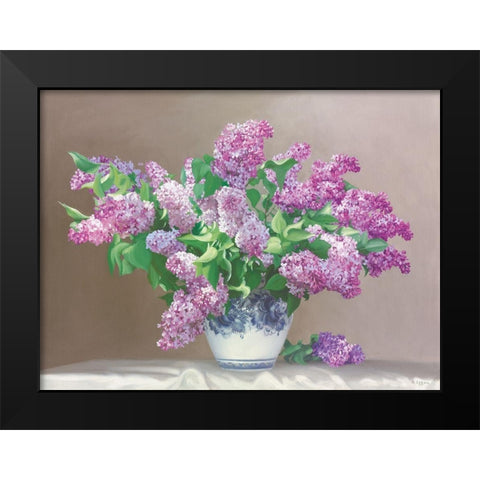 LILAC DREAMS Black Modern Wood Framed Art Print by Buzin, Igor