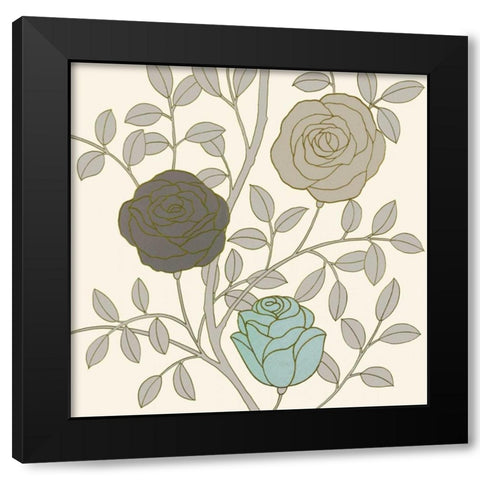 Rose Garden I Black Modern Wood Framed Art Print with Double Matting by Design Show