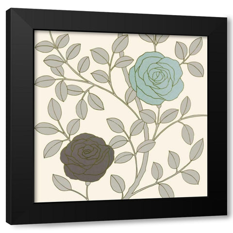 Rose Garden II Black Modern Wood Framed Art Print by Design Show