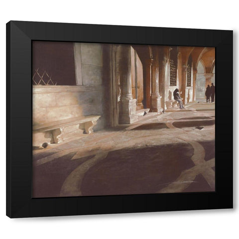 LEGGENDO TRANQUILLAMENTE Black Modern Wood Framed Art Print with Double Matting by Sgarbossa, Antonio