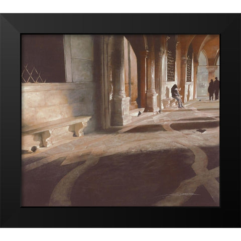LEGGENDO TRANQUILLAMENTE Black Modern Wood Framed Art Print by Sgarbossa, Antonio