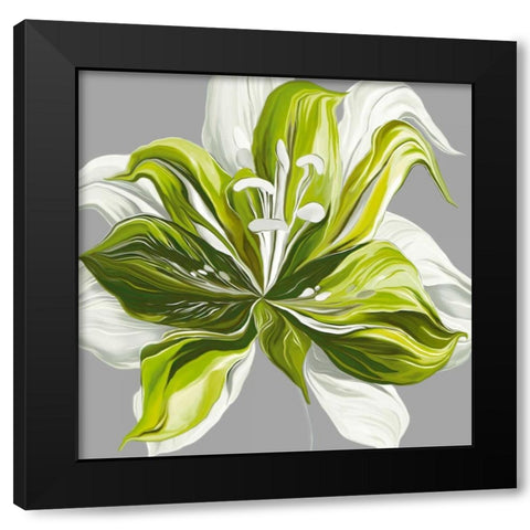 Spring Greens II Black Modern Wood Framed Art Print by Scaffardi, Sally