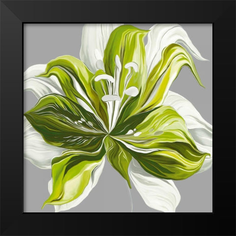 Spring Greens II Black Modern Wood Framed Art Print by Scaffardi, Sally