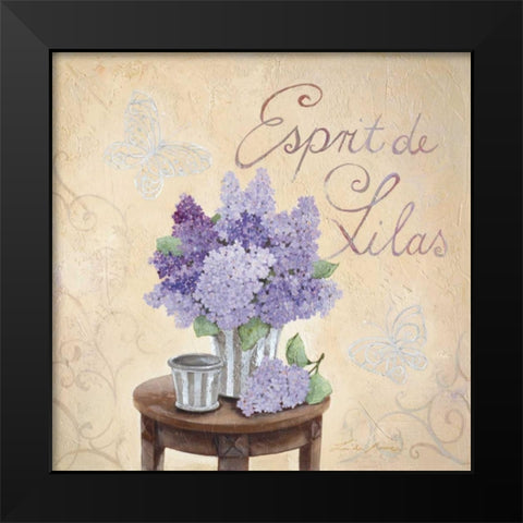 Esprit De Lilas Black Modern Wood Framed Art Print by Moore, Linda