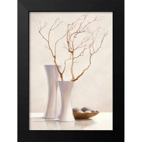 Willow Twigs I Black Modern Wood Framed Art Print by van der Valk, Karin