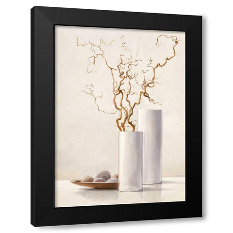 Willow Twigs II Black Modern Wood Framed Art Print by van der Valk, Karin